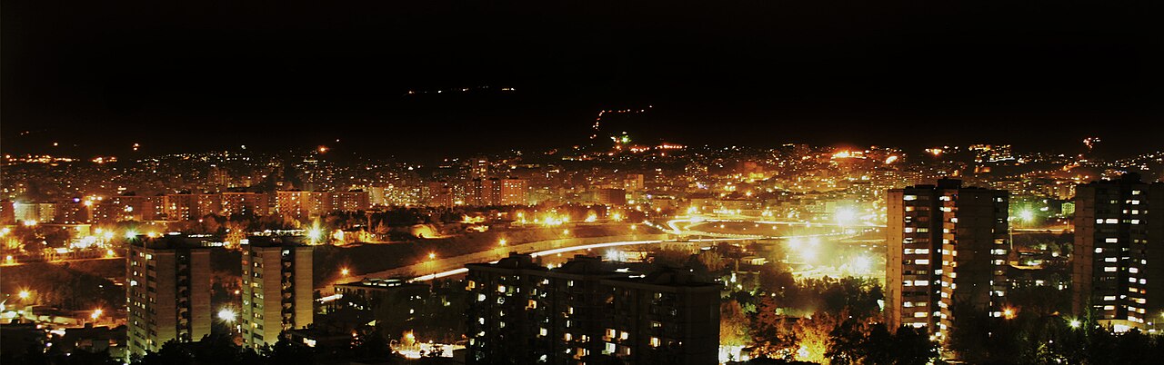 Tehran buildings at night during iran internet shutdown monitoring